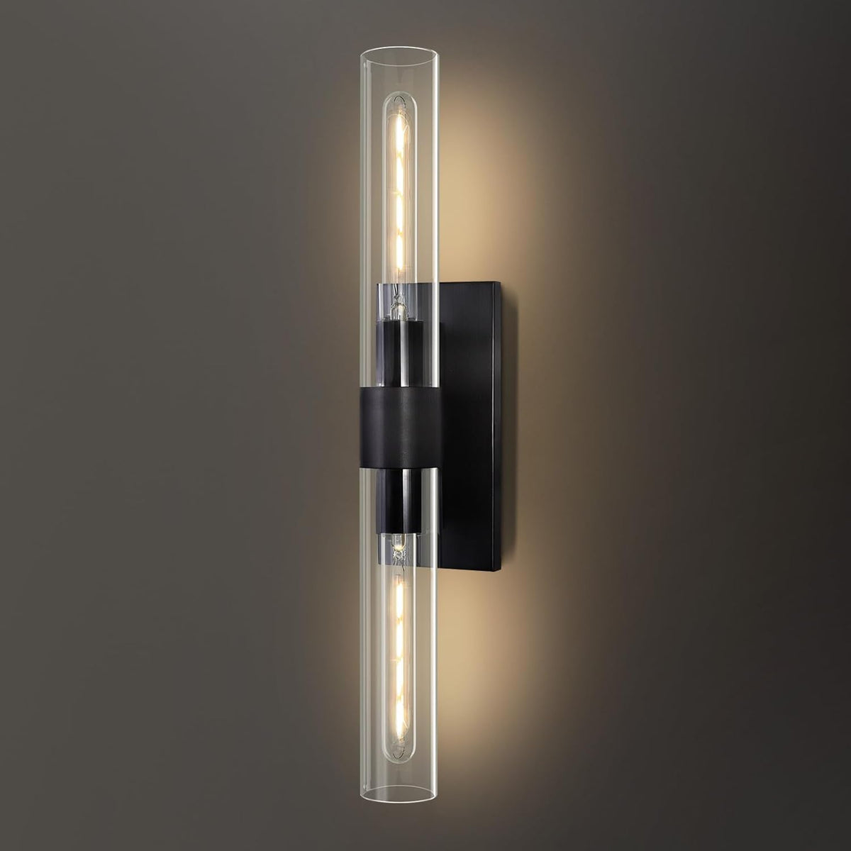 Hemali 2 lights Black Wall Sconce bathroom vanity mirror wall lighting 22.8in wall lamp