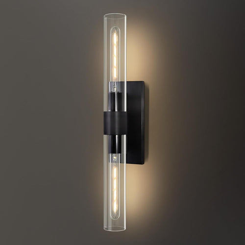 Hemali 2 lights Black Wall Sconce bathroom vanity mirror wall lighting 22.8in wall lamp