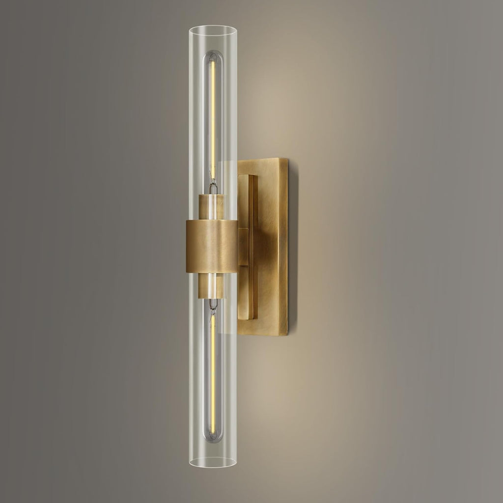 Hemali Rustic Antique Brass Wall Sconces bubl included stock in USA