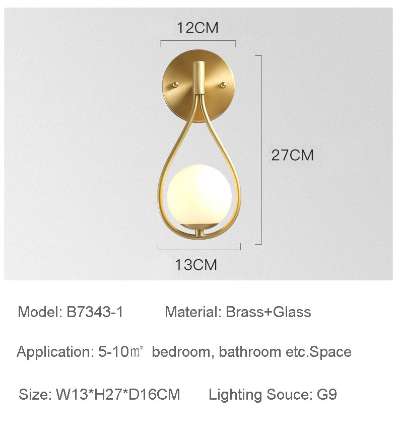 Hemali Brass Wall Sconce Lighting Bathroom Vanity Light Sconces Wall Lights for Living Room Bedroom Hallway Kitchen Bathroom Mirror Wall Lamp