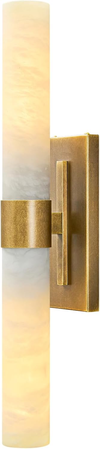 Hemali Dual Lights Rustic Antique Brass Wall Sconce Bathroom Vanity Wall Lighting Living Room Bedroom Hallway Kitchen Bathroom Mirror Wall Lamp