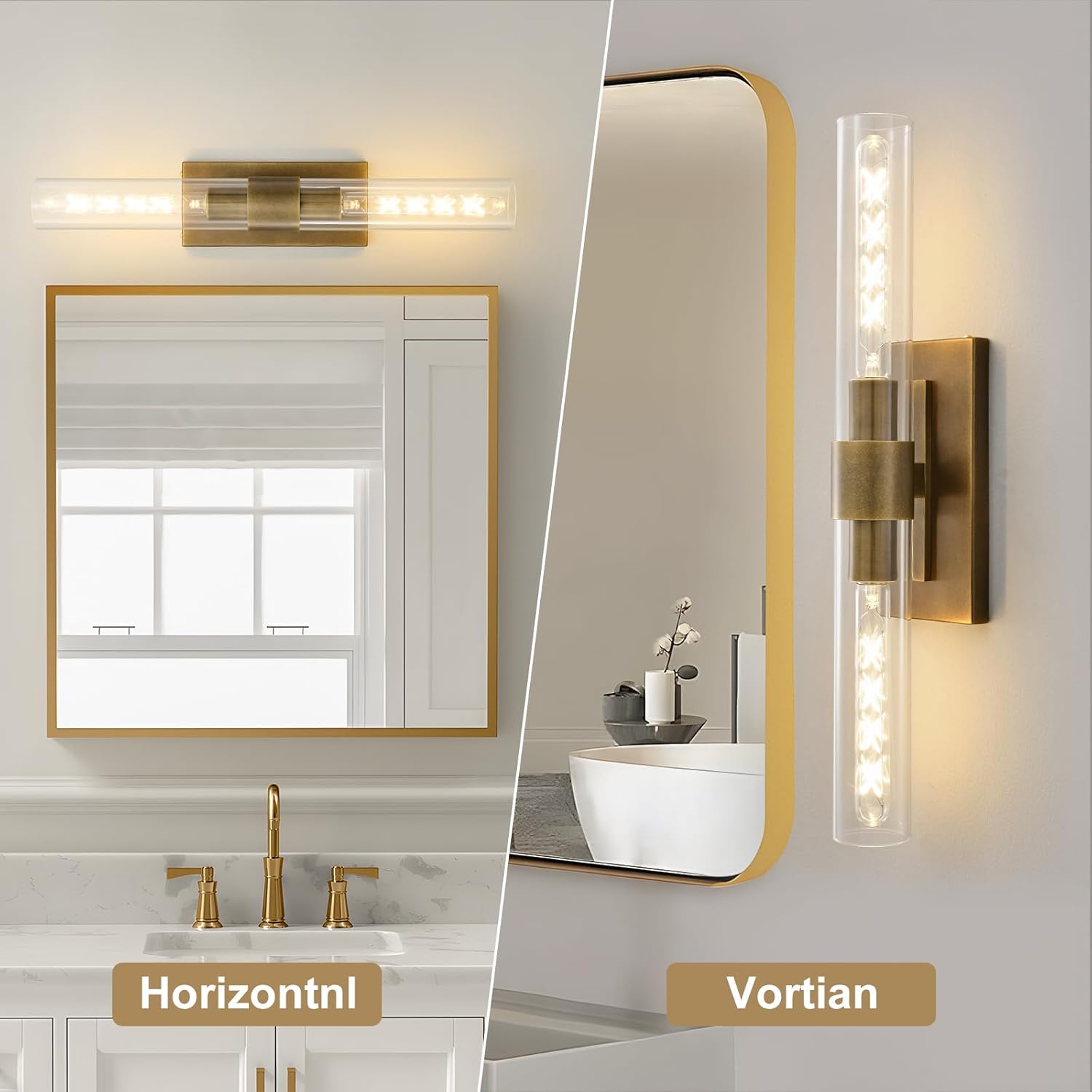 Hemali 2 lights Black Wall Sconce bathroom vanity mirror wall lighting 22.8in wall lamp