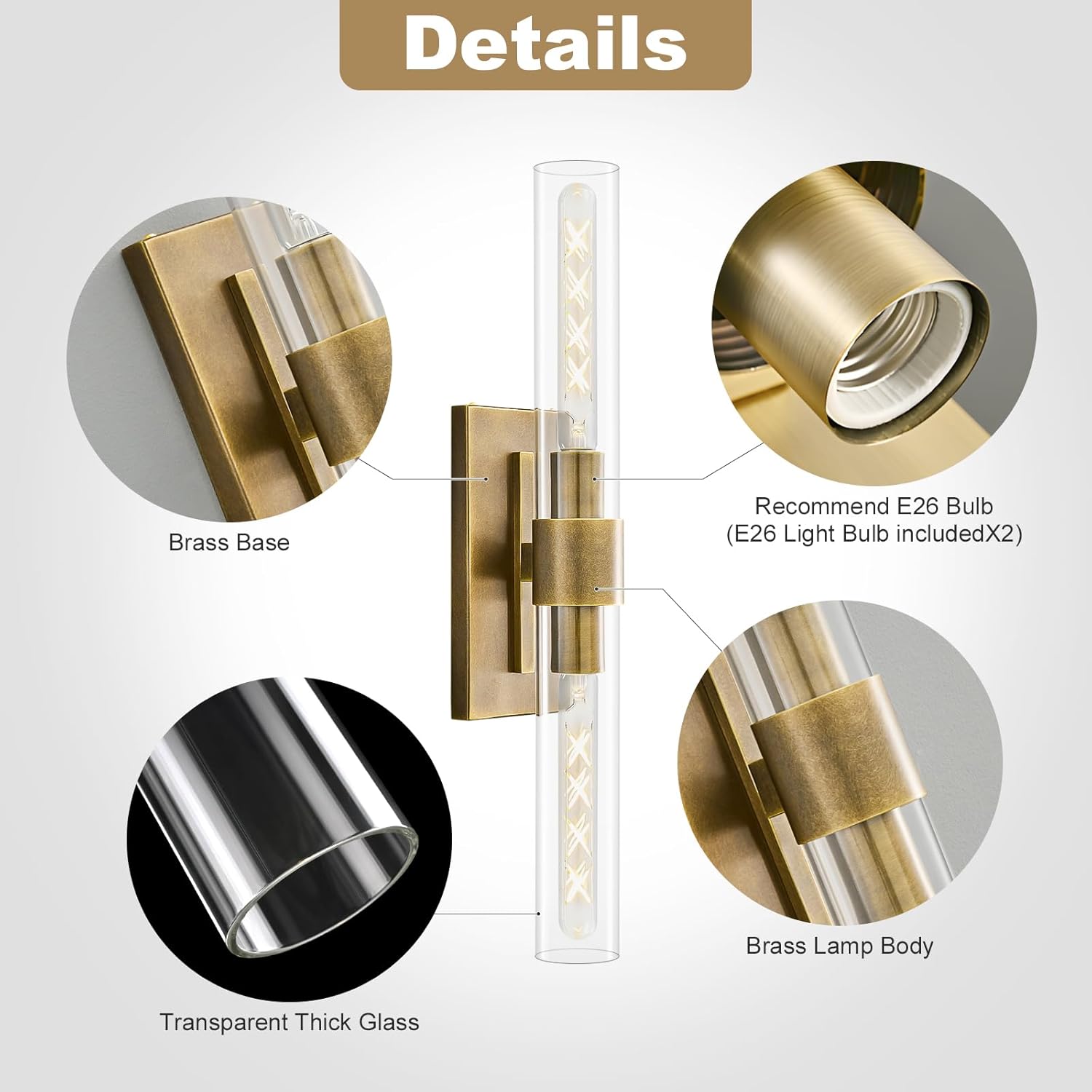 Hemali 2 lights Black Wall Sconce bathroom vanity mirror wall lighting 22.8in wall lamp