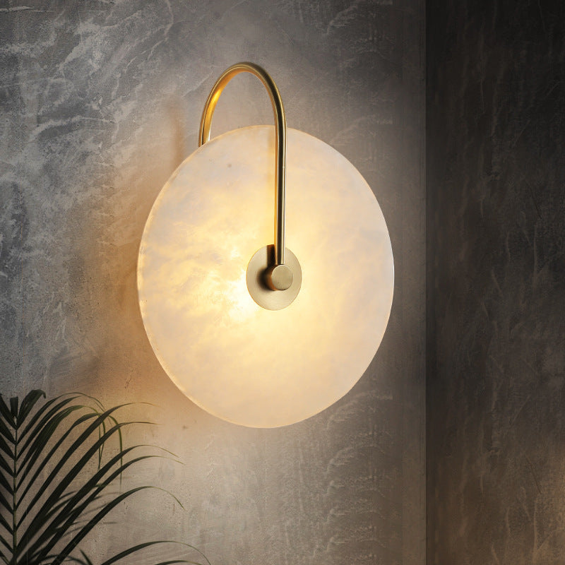 Hemali Alabaster Stone Wall Sconces bedroom round wall lighting living room foyer bathroom mirror vanity lighting wall lamp
