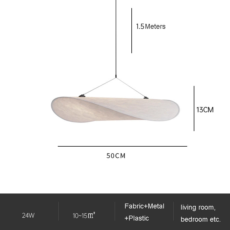 Hemali Tense Pendant Light 19.68in Dia.500MM White Fabric Round Circular Pendant Lights