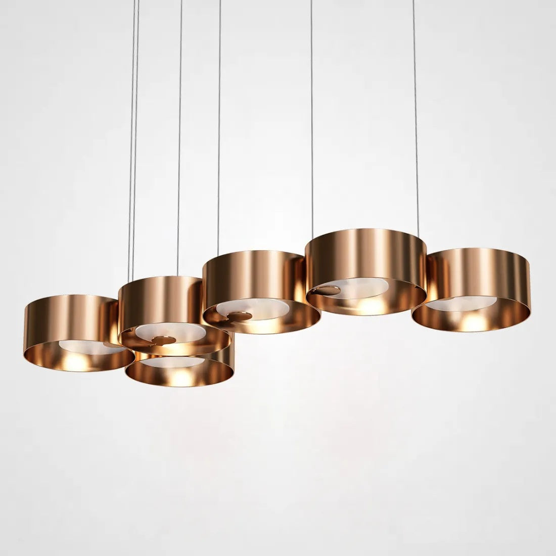 Hemali G9x6 Lights Pendant lamp Brass Color Suspension Lighting