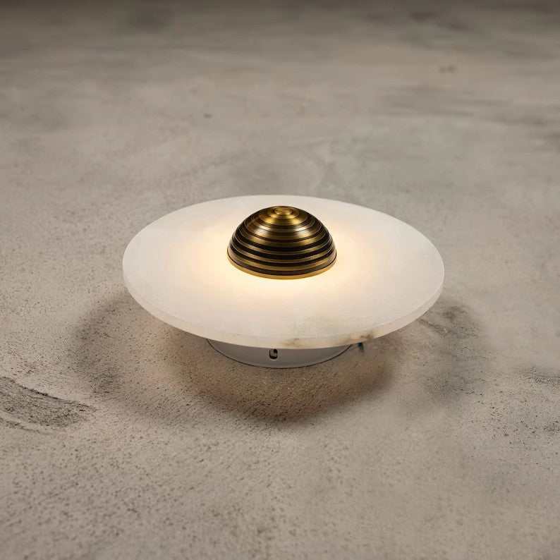 Hemali Wall Sconce Alabaster Stone Round Wall Lighting bedroom Circular Wall Lights